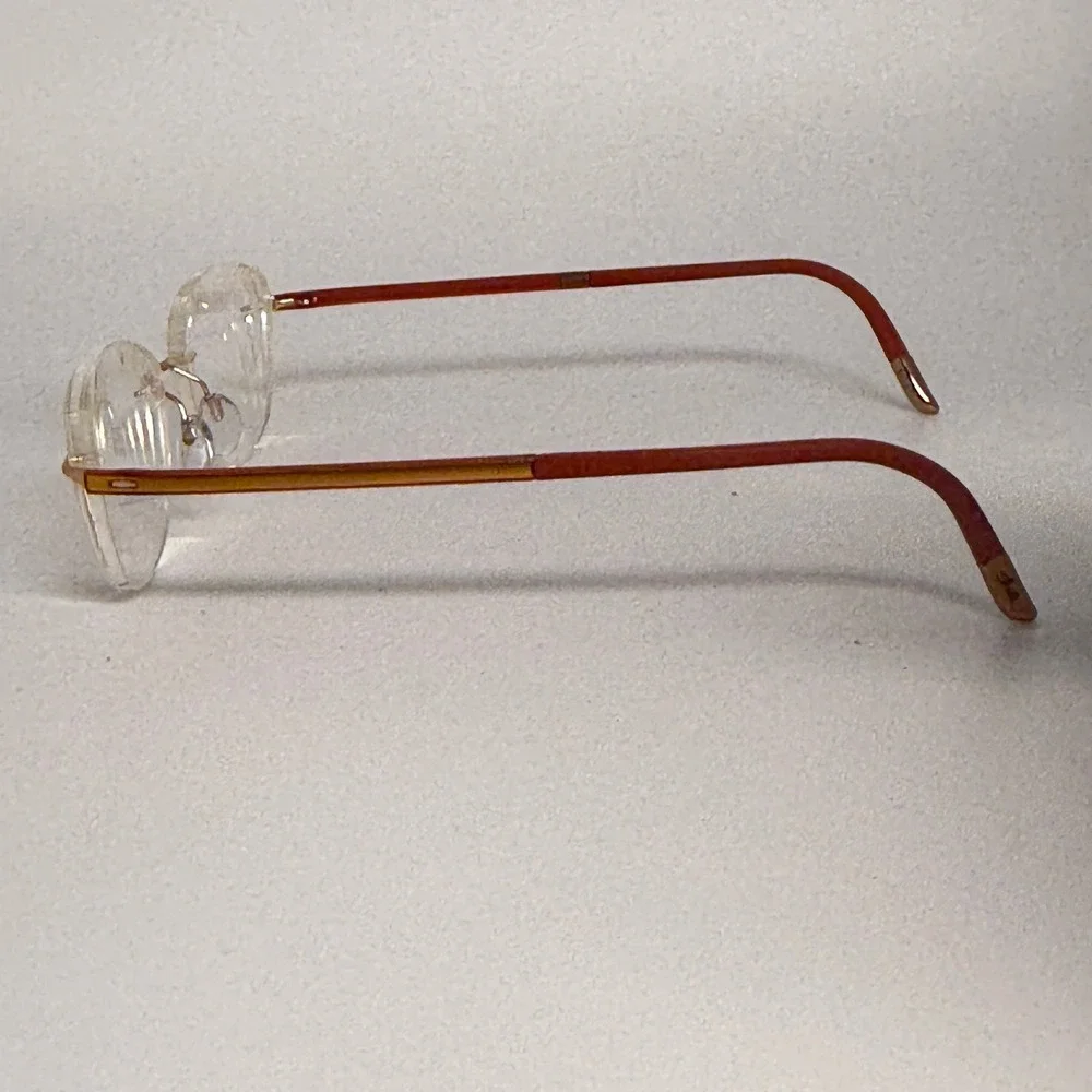 Silhouette Rimless Eyeglasses 5479 20 6055 Gold Red‎ Frame Austria 51-17-135
